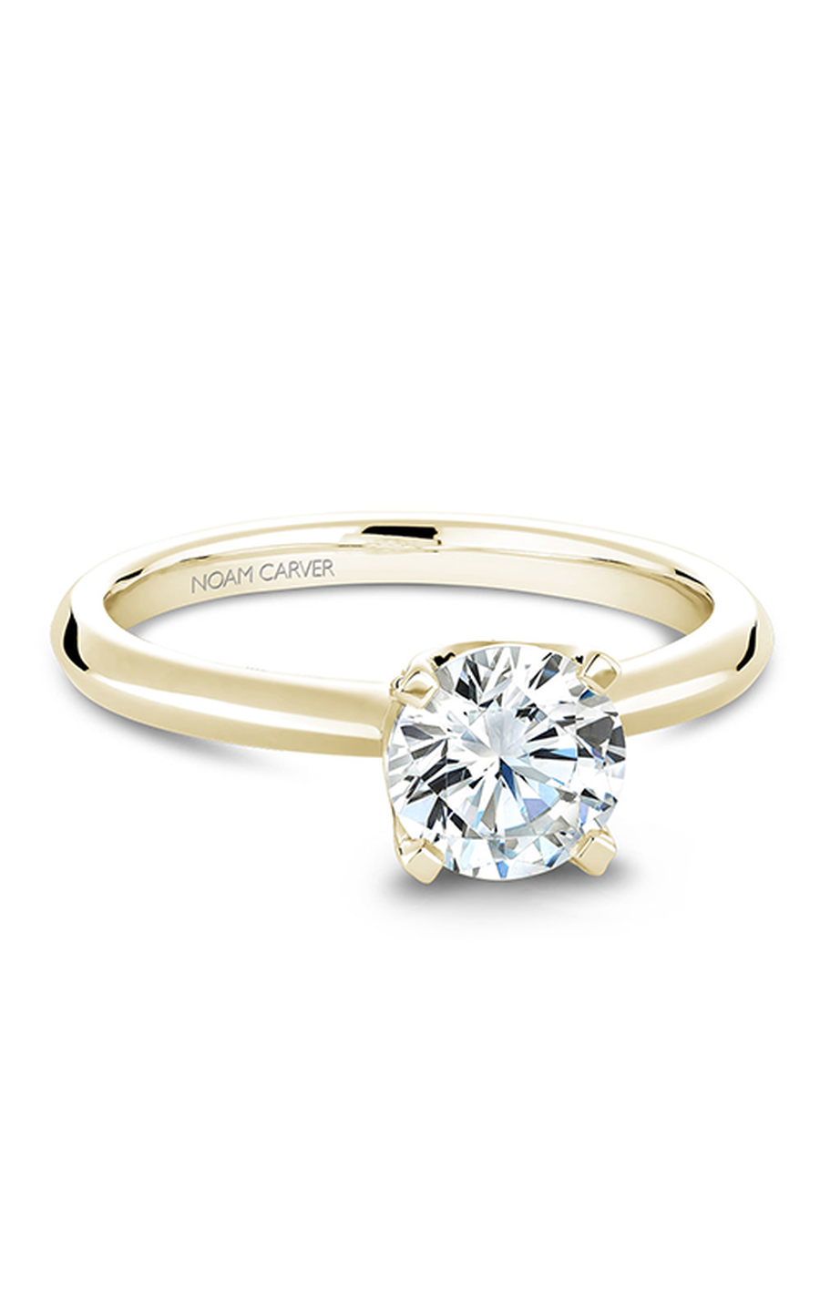 18K Yellow Gold Solitaire Round Engagement Ring
