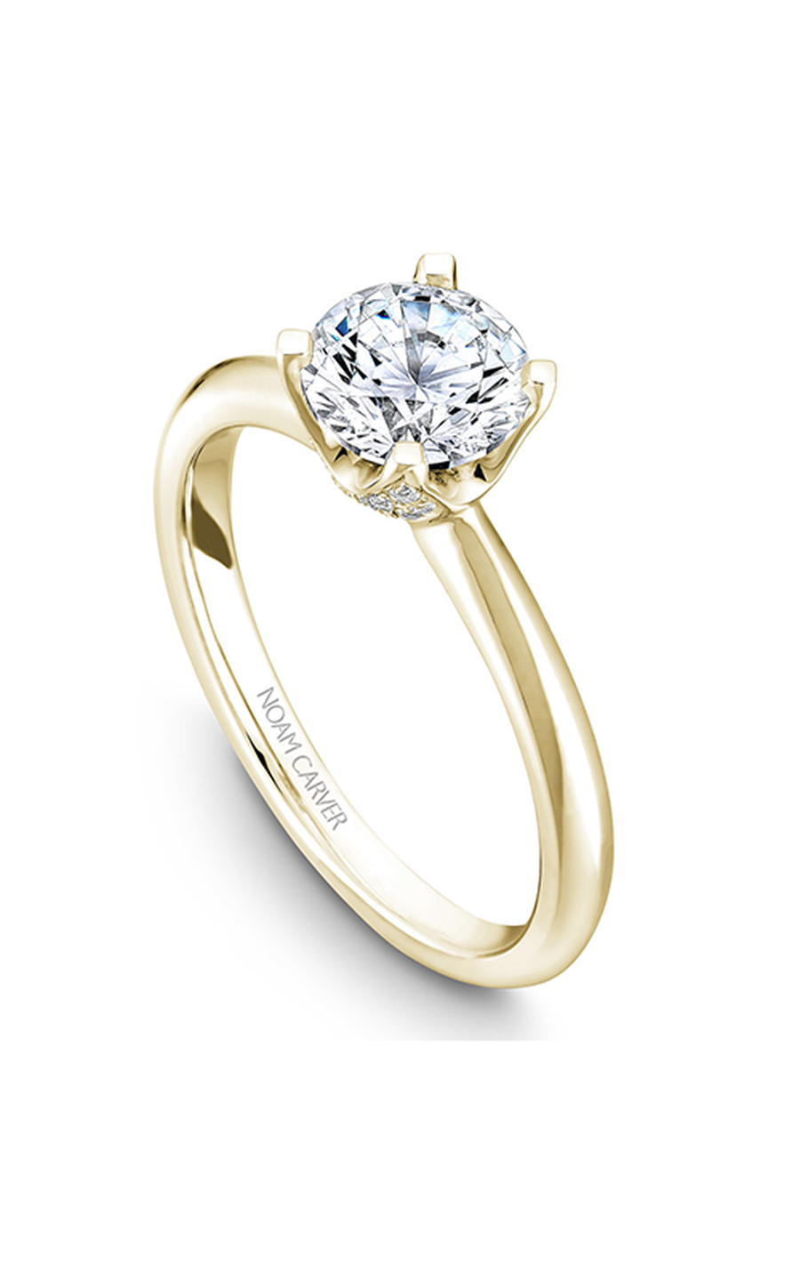 18K Yellow Gold Solitaire Round Engagement Ring