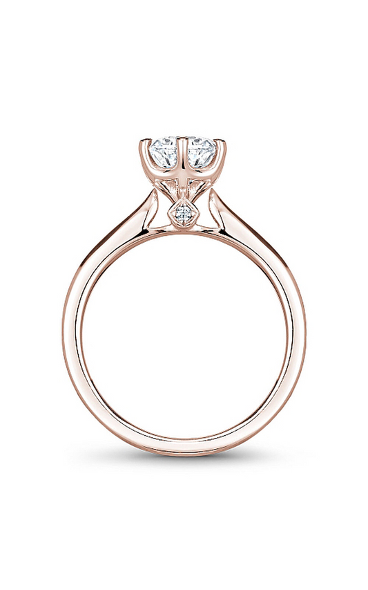 18K Rose Gold Solitaire Round Engagement Ring