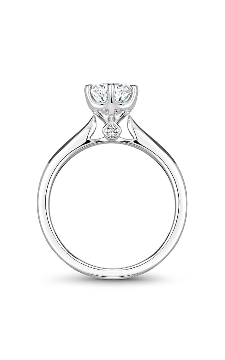 18K White Gold Solitaire Round Engagement Ring