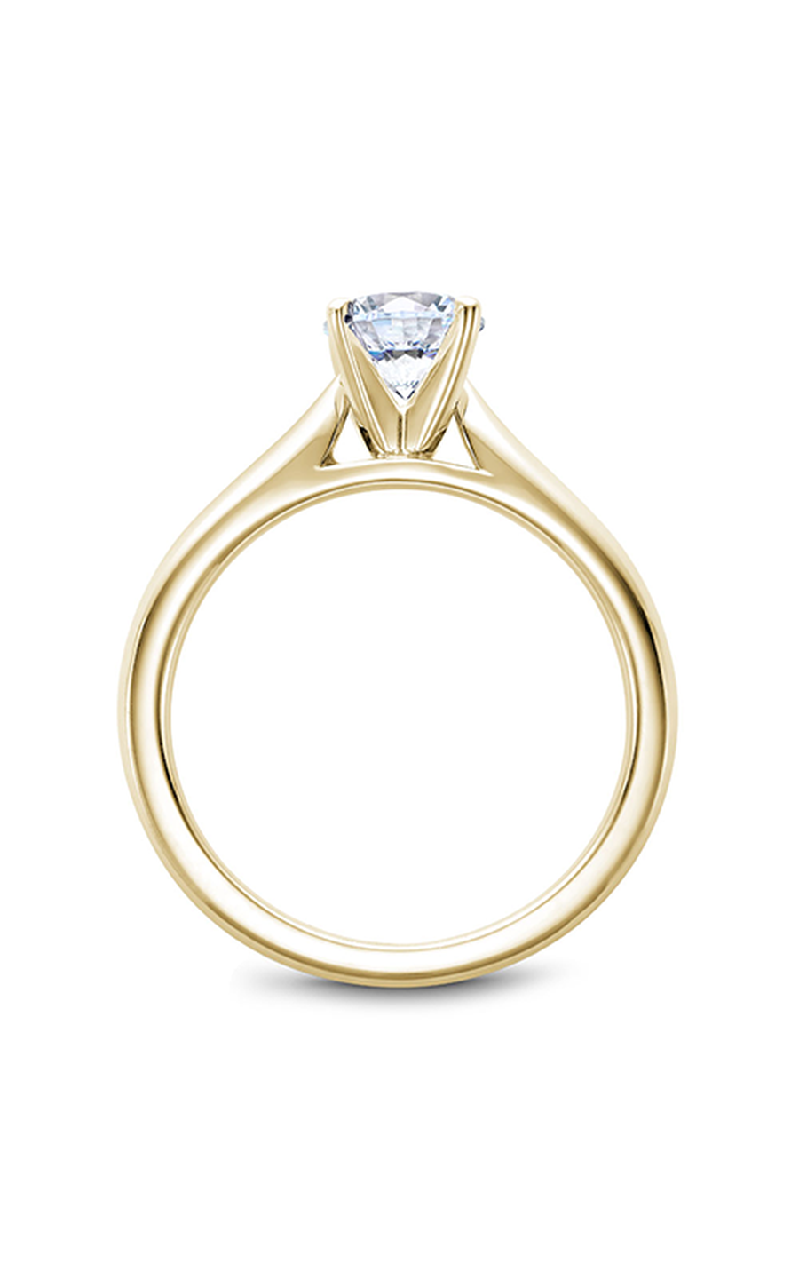 18K Yellow Gold Solitaire Round Engagement Ring
