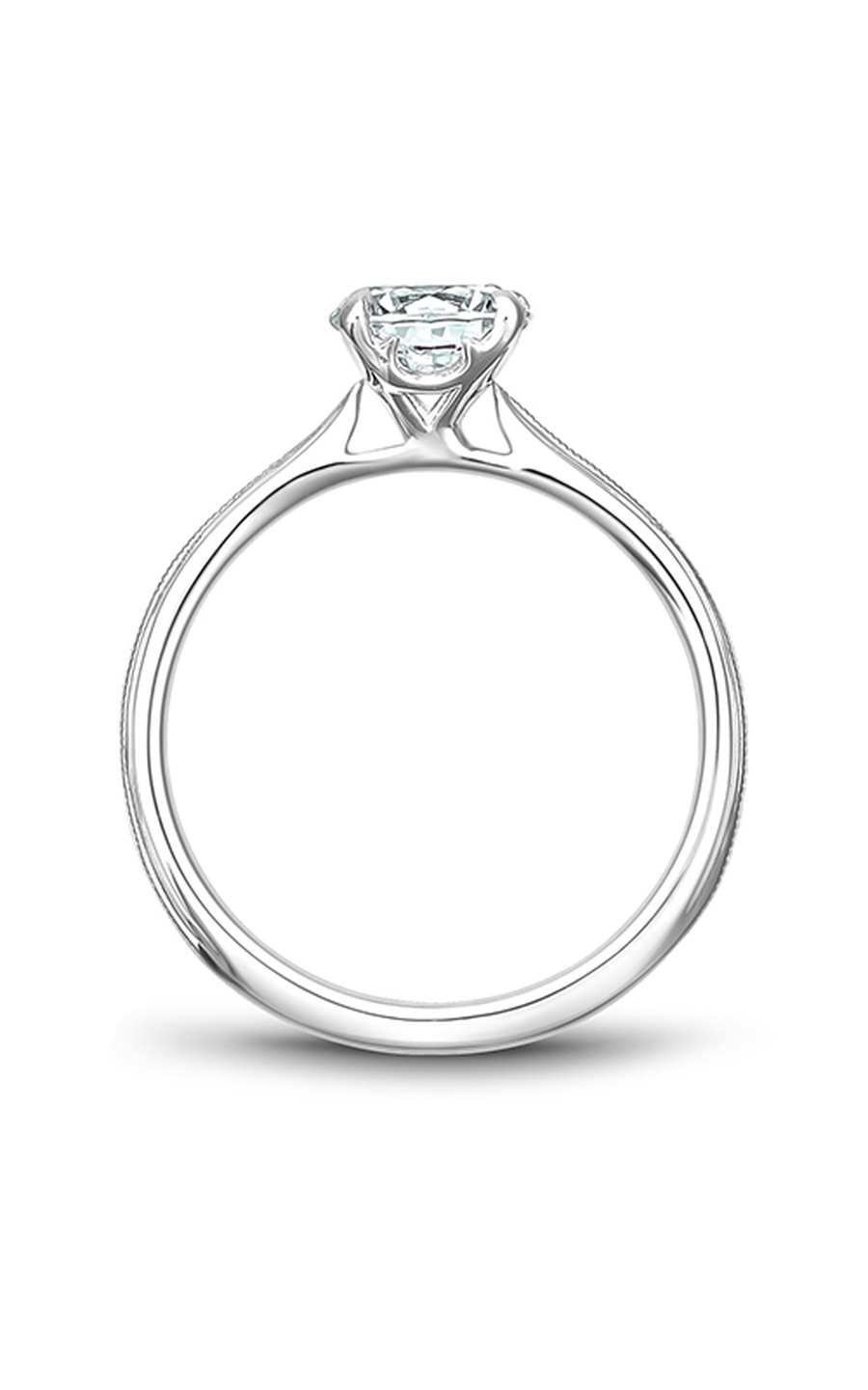 18K White Gold Solitaire Round Engagement Ring