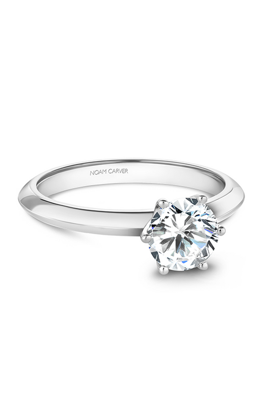 18K White Gold Solitaire Round Engagement Ring
