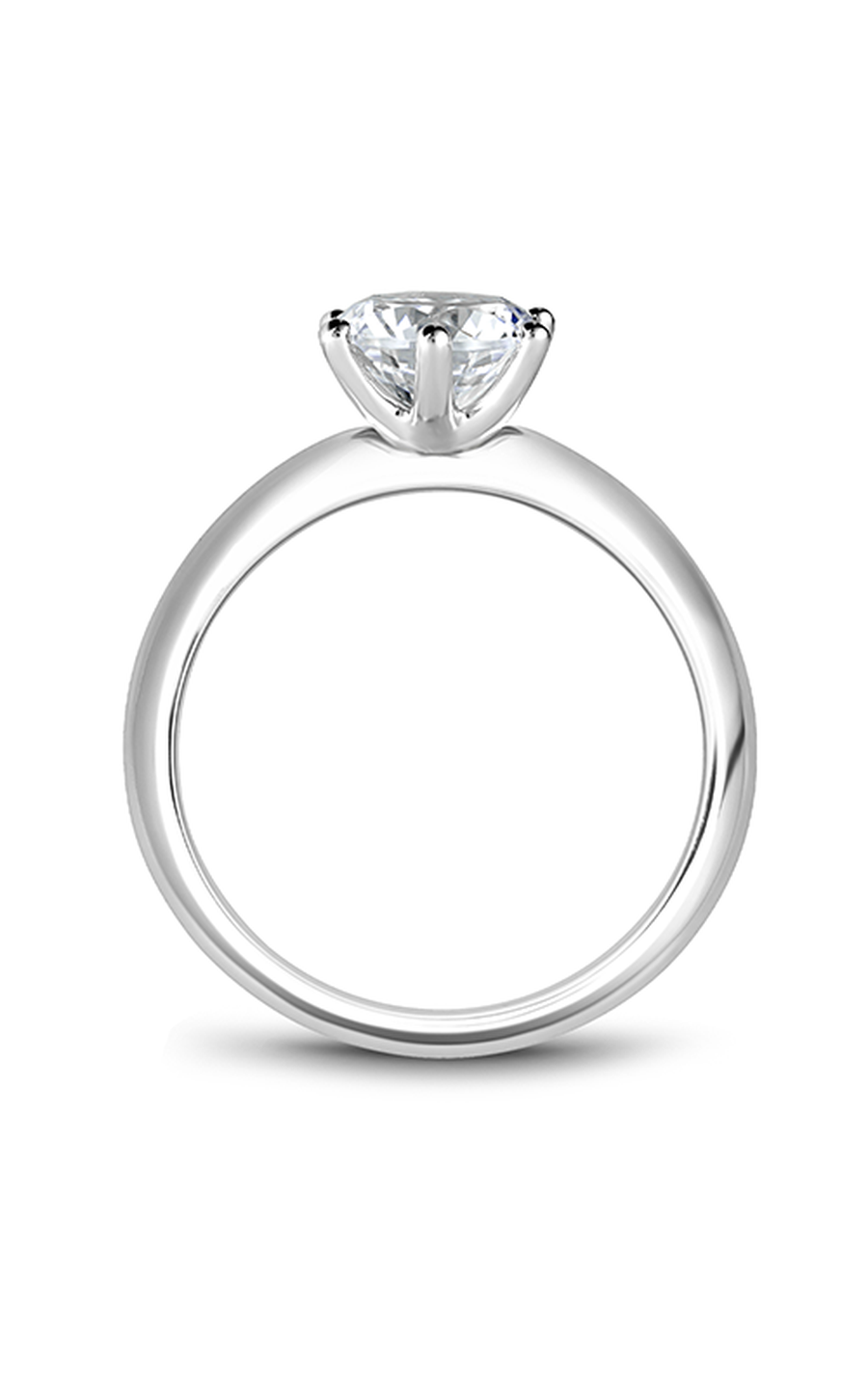 18K White Gold Solitaire Round Engagement Ring