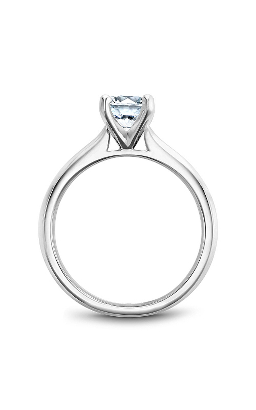 18K White Gold Solitaire Round Engagement Ring