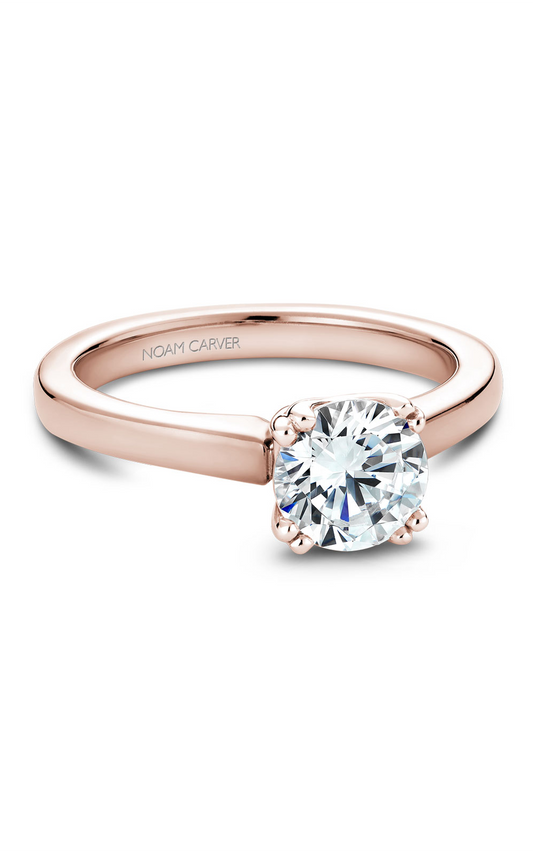 18K Rose Gold Solitaire Round Engagement Ring