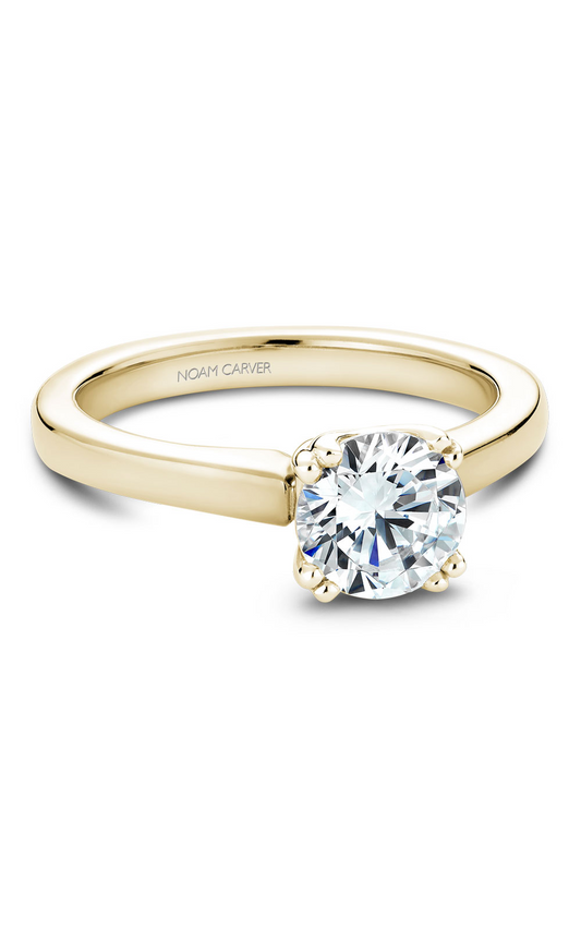 14K Yellow Gold Solitaire Round Engagement Ring