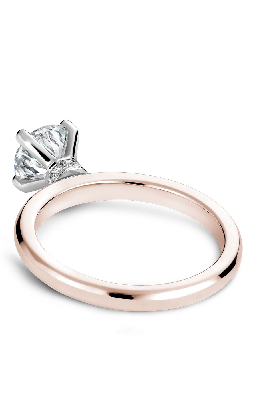 18K Rose Gold and 18K White Gold Solitaire Round Engagement Ring