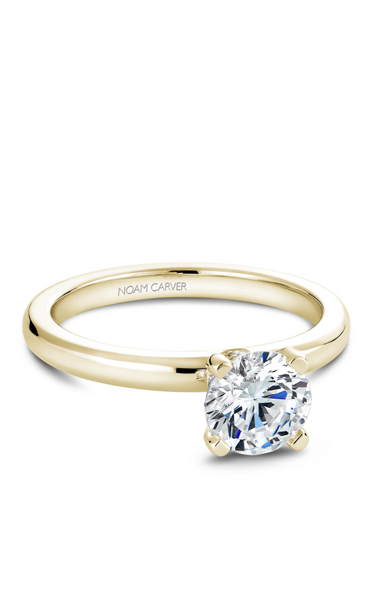 18K Yellow Gold Solitaire Round Engagement Ring