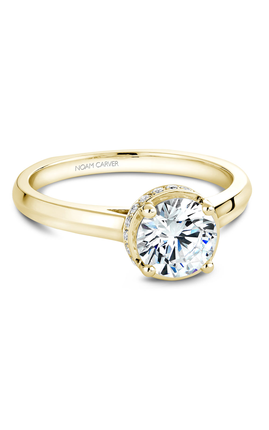 18K Yellow Gold Solitaire Round Engagement Ring