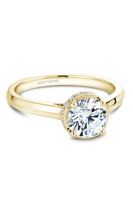 18K Yellow Gold Solitaire Round Engagement Ring