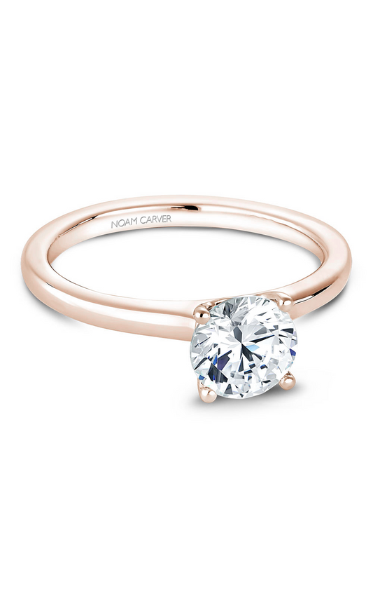 18K Rose Gold Solitaire Round Engagement Ring