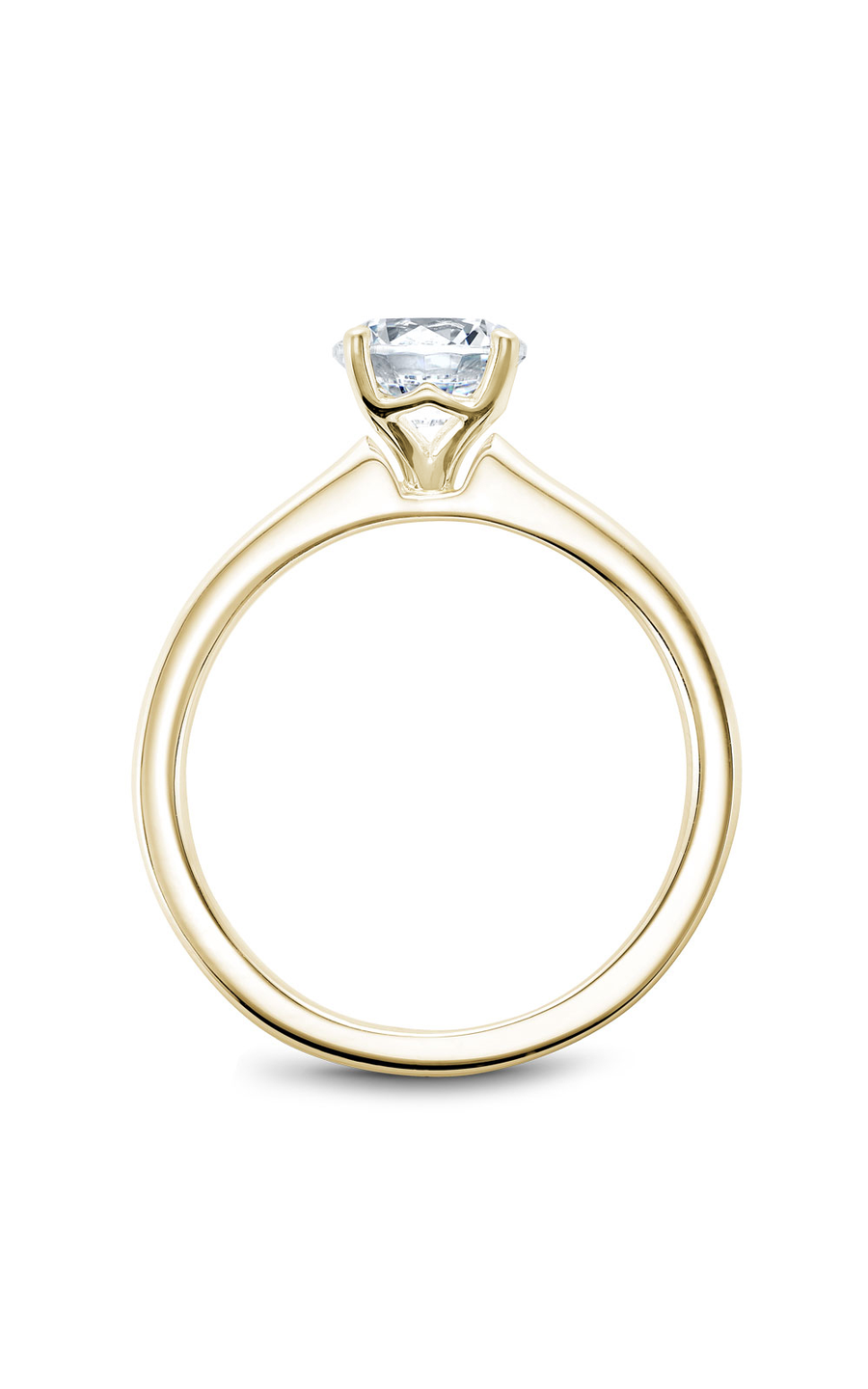 14K Yellow Gold Solitaire Round Engagement Ring