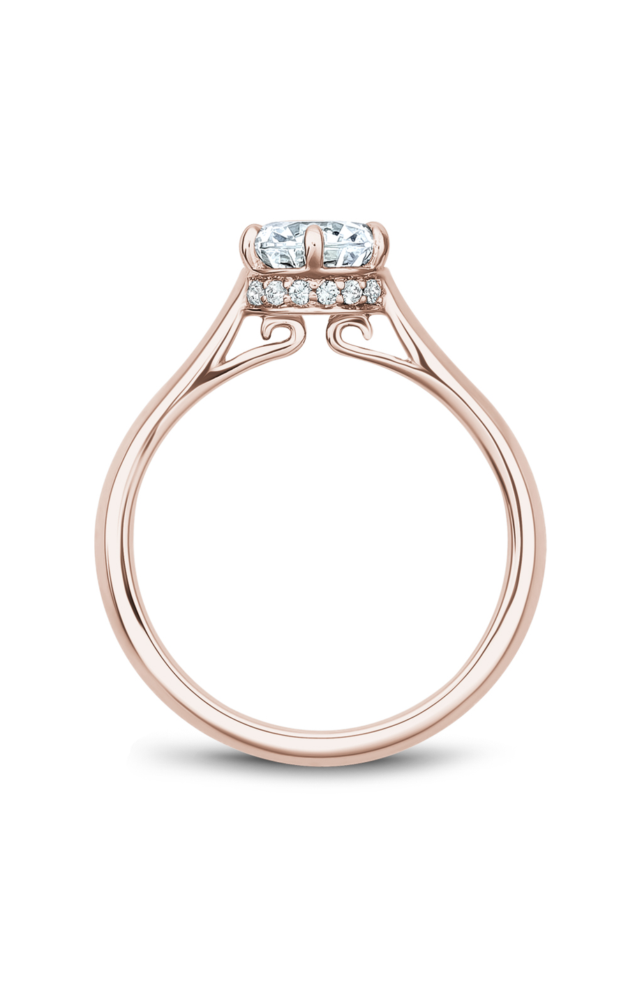 14K Rose Gold Solitaire Round Engagement Ring
