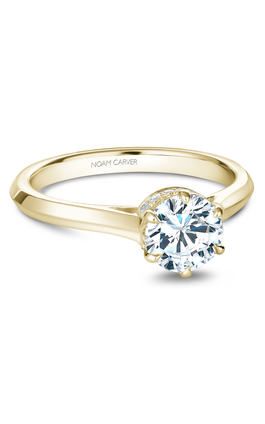 14K Yellow Gold Solitaire Round Engagement Ring