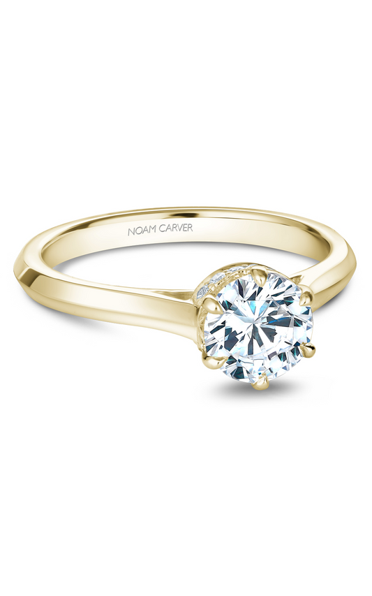 14K Yellow Gold Solitaire Round Engagement Ring