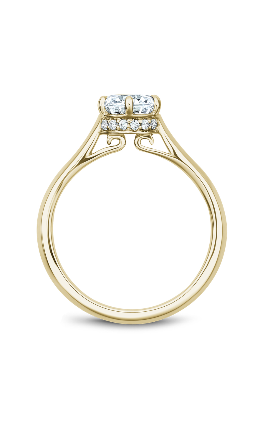18K Yellow Gold Solitaire Round Engagement Ring