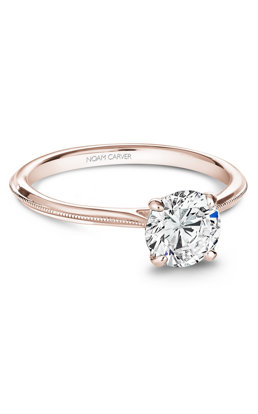 14K Rose Gold Solitaire Round Engagement Ring