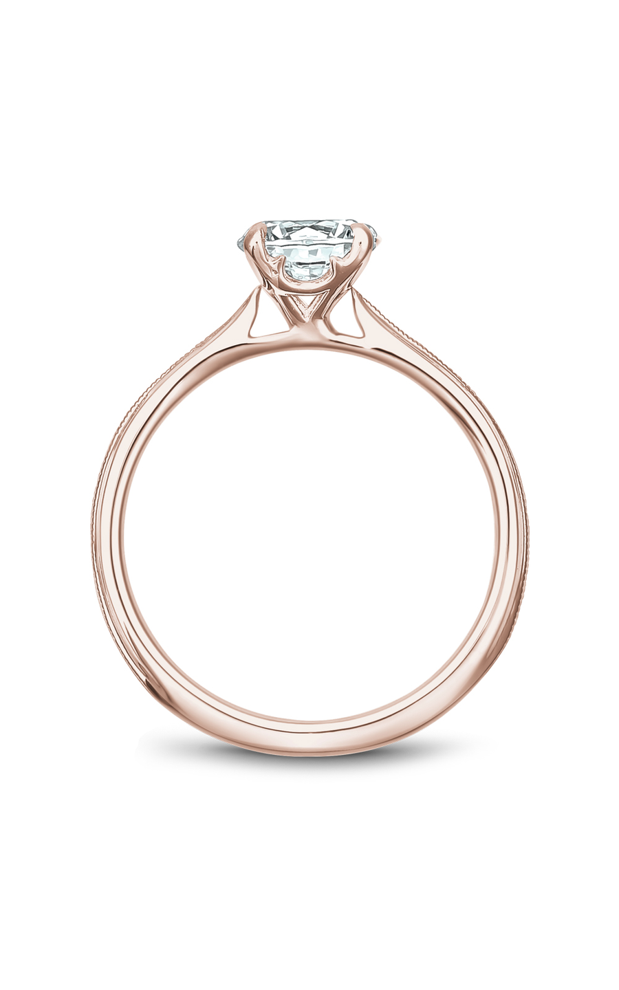 18K Rose Gold Solitaire Round Engagement Ring
