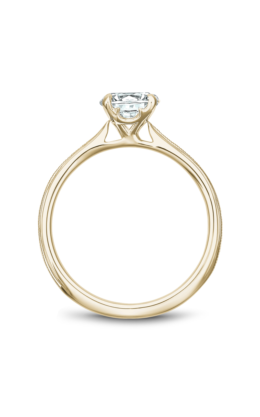 14K Yellow Gold Solitaire Round Engagement Ring