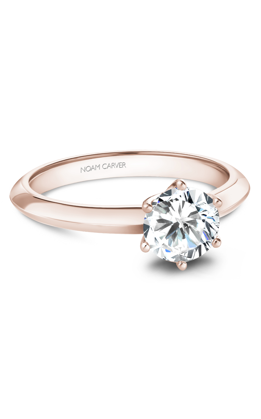 18K Rose Gold Solitaire Round Engagement Ring