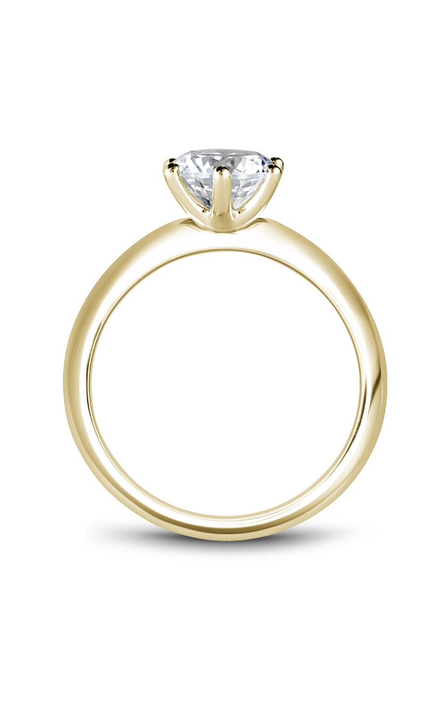 14K Yellow Gold Solitaire Round Engagement Ring