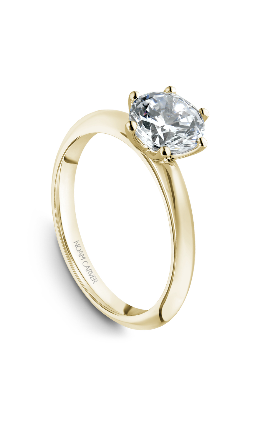 14K Yellow Gold Solitaire Round Engagement Ring