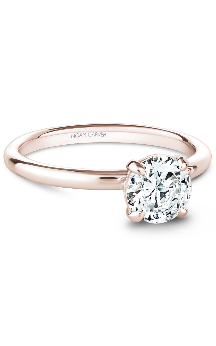 18K Rose Gold Solitaire Round Engagement Ring