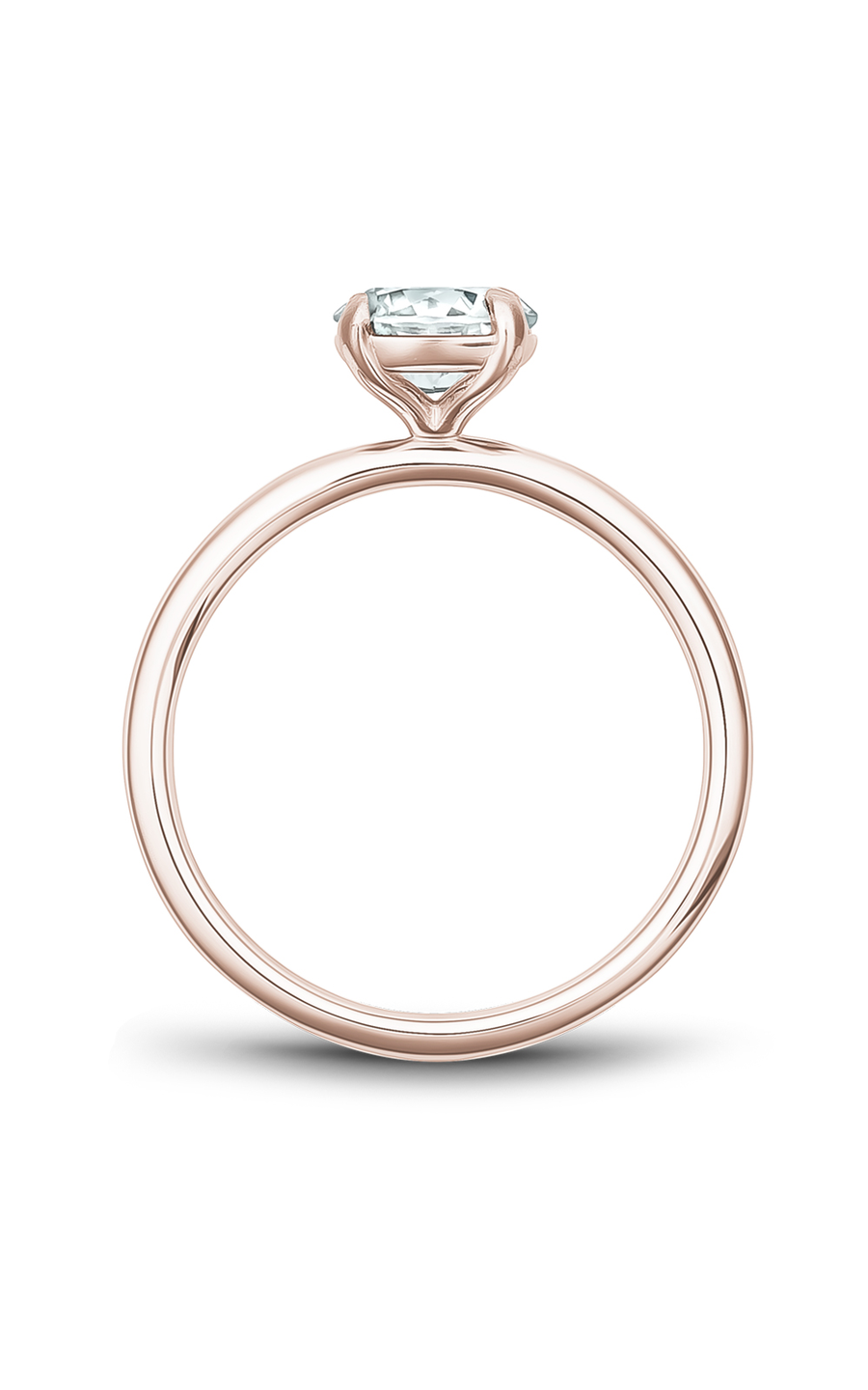 18K Rose Gold Solitaire Round Engagement Ring