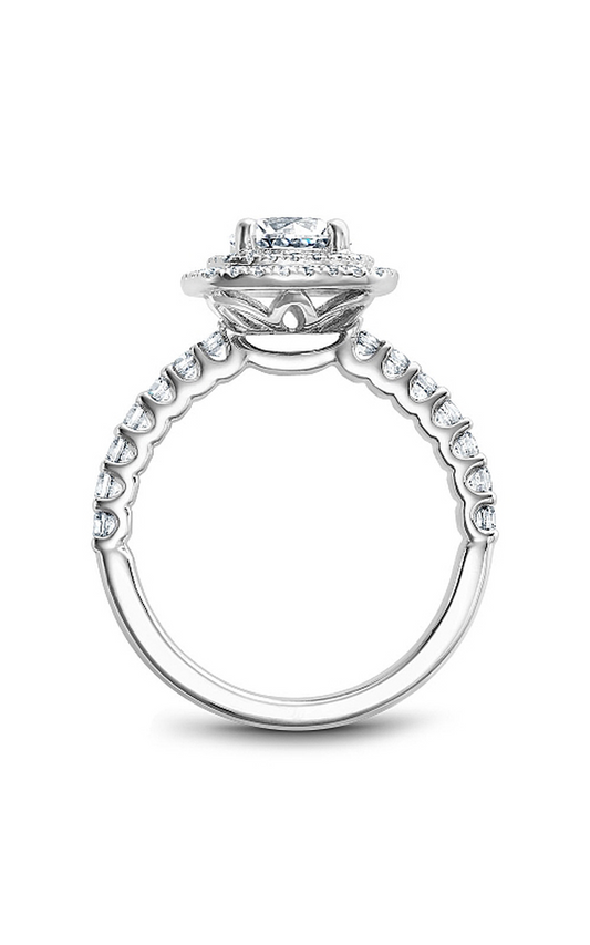 14K White Gold Halo Round Engagement Ring