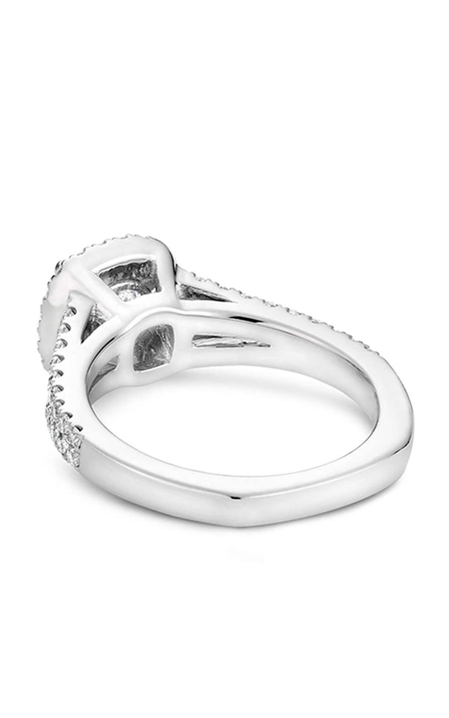 14K White Gold Halo Round Engagement Ring