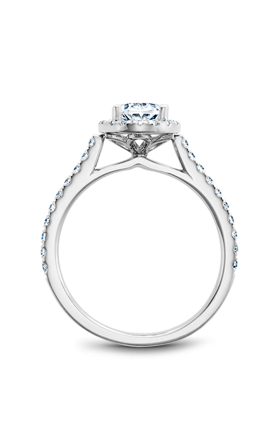 14K White Gold Halo Oval Engagement Ring
