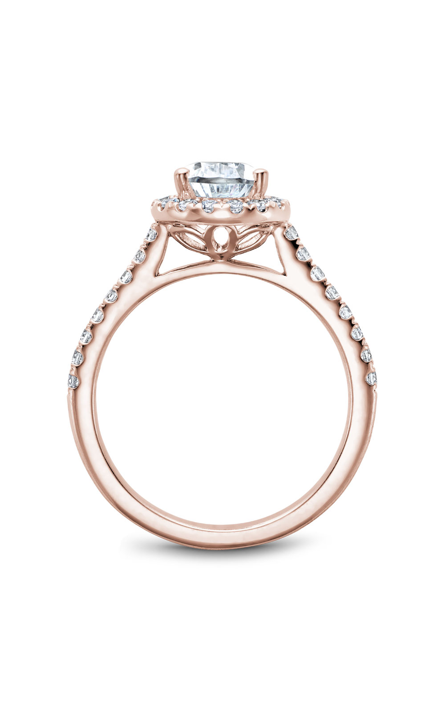 18K Rose Gold Halo Pear Engagement Ring