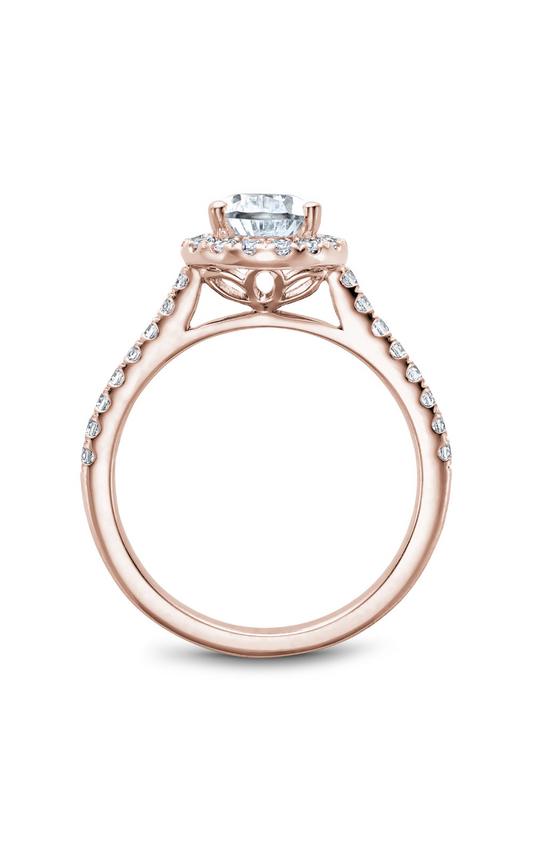 18K Rose Gold Halo Pear Engagement Ring