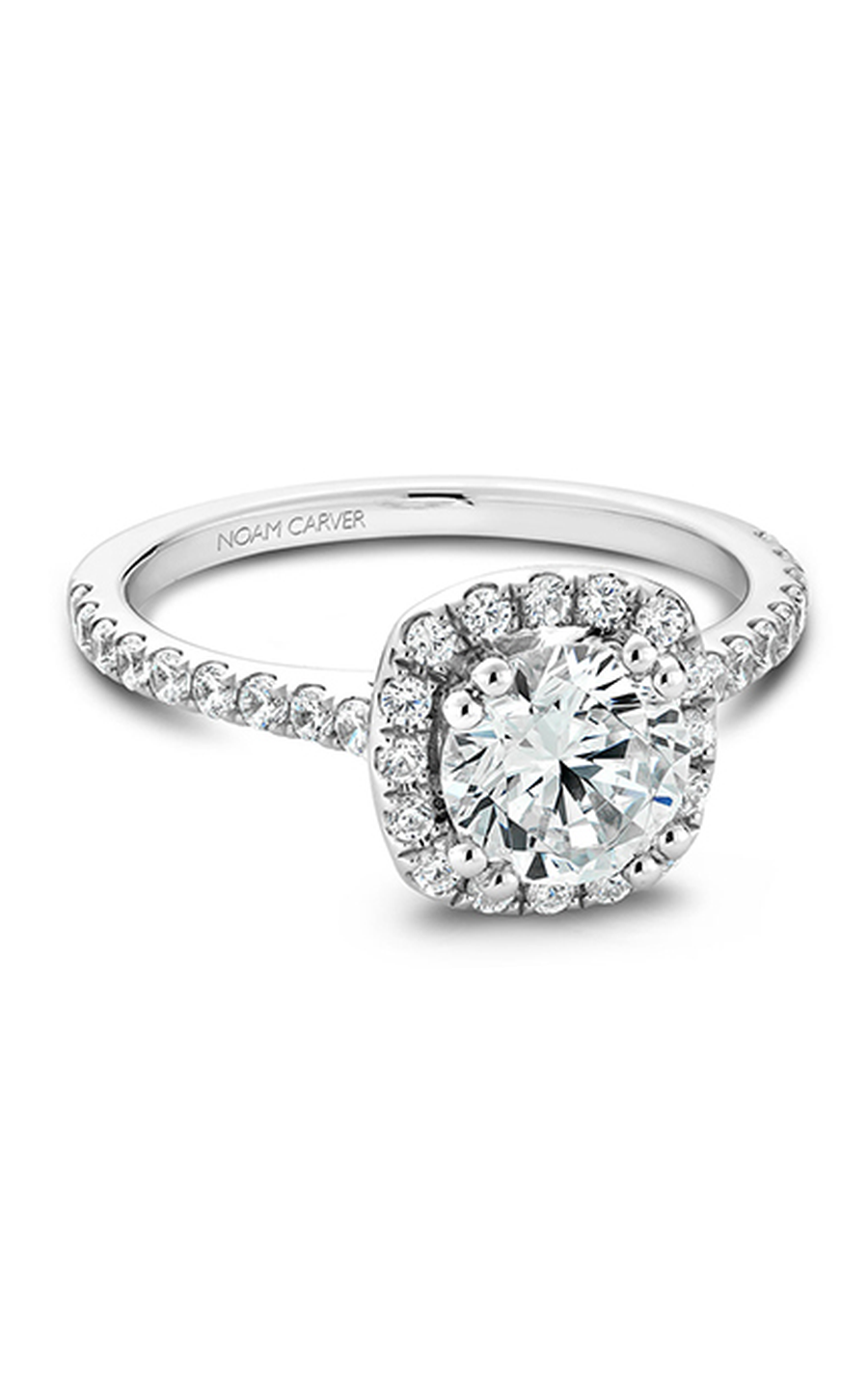 Platinum Halo Round Engagement Ring