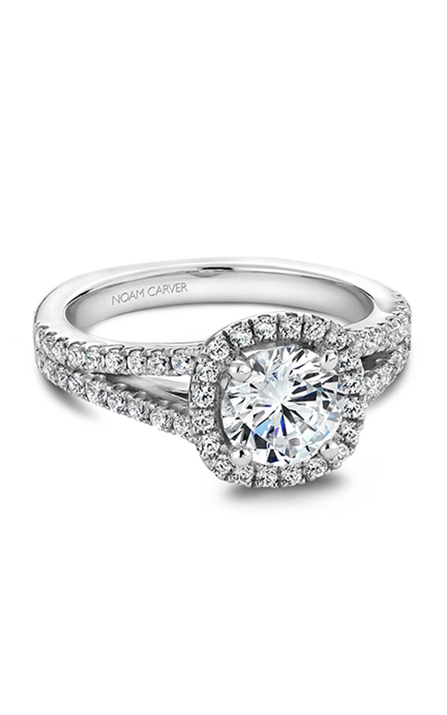 Platinum Halo Round Engagement Ring