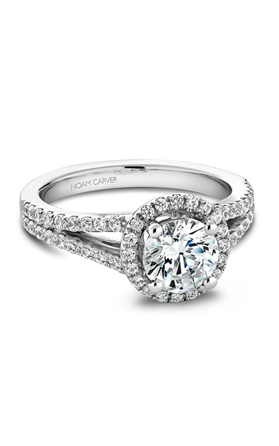 Platinum Halo Round Engagement Ring
