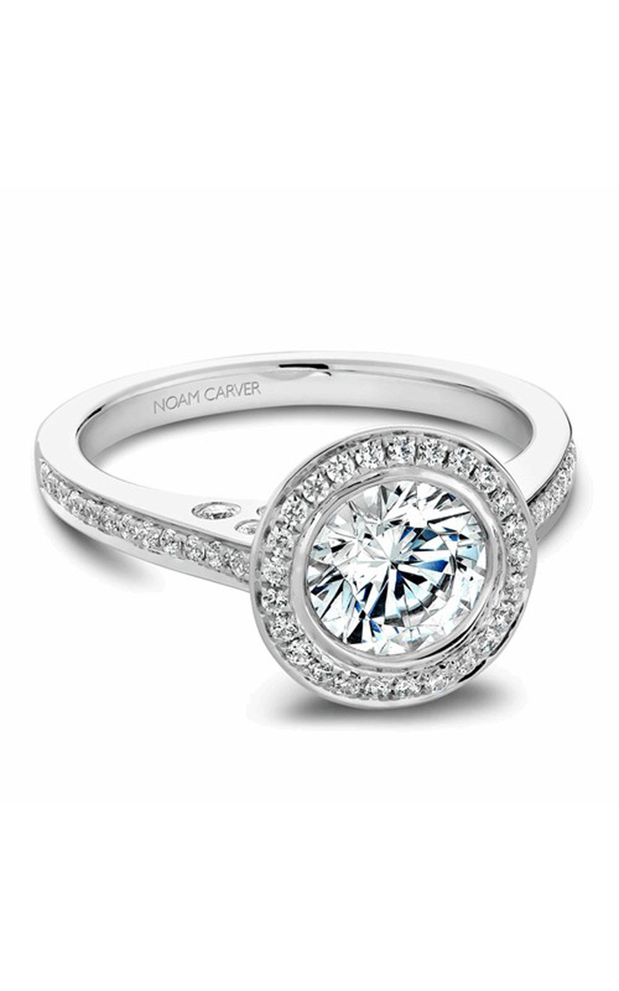 Platinum Halo Round Engagement Ring