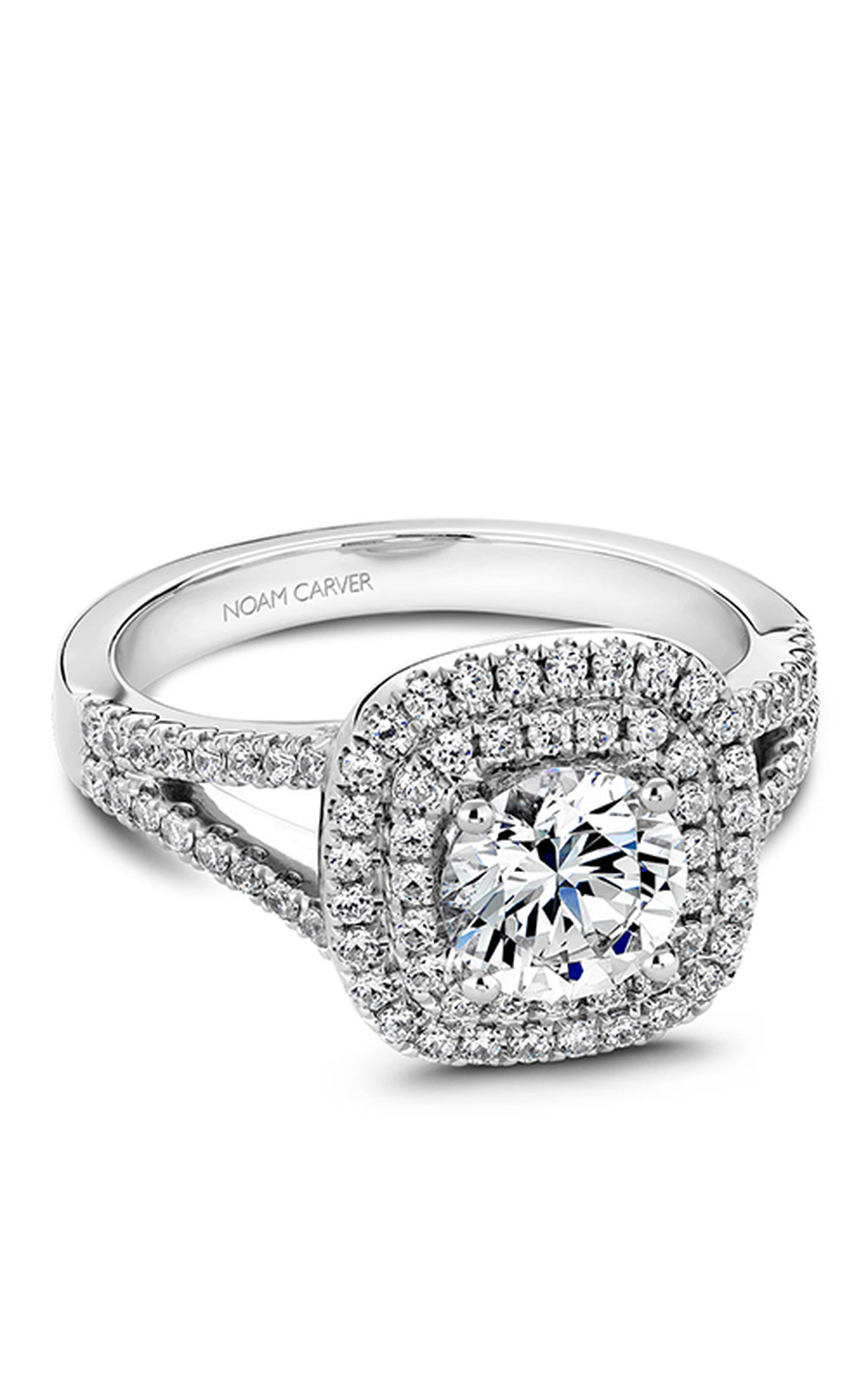 Platinum Halo Round Engagement Ring