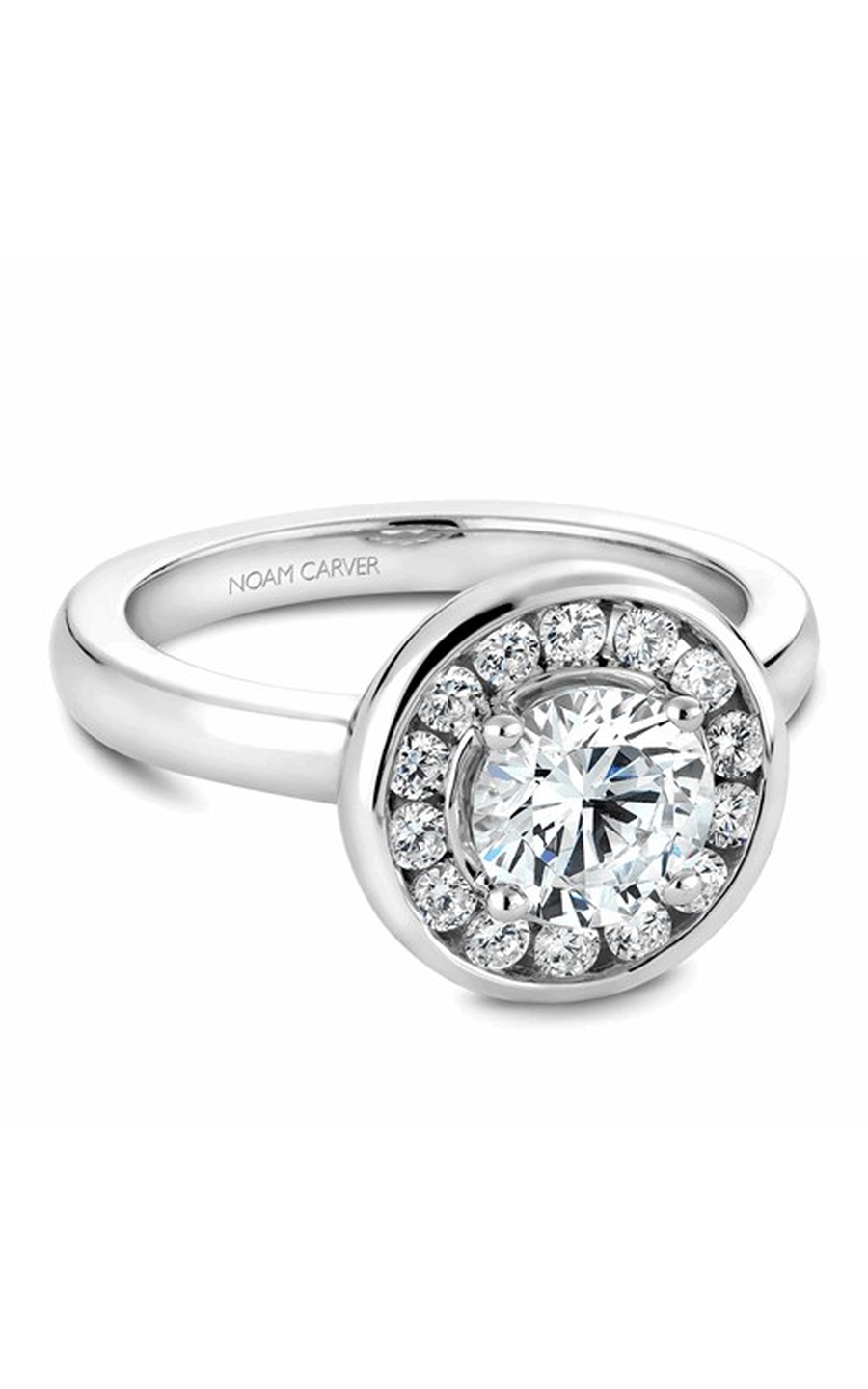Platinum Halo Round Engagement Ring