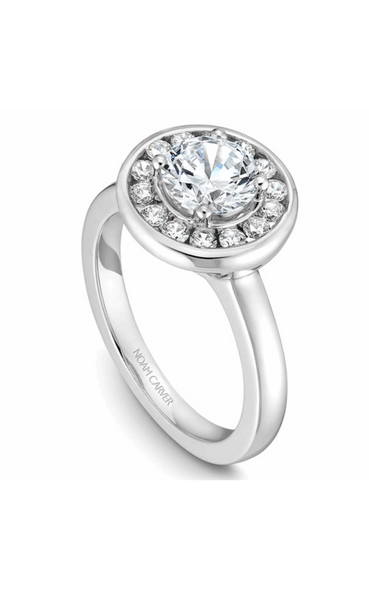 Platinum Halo Round Engagement Ring
