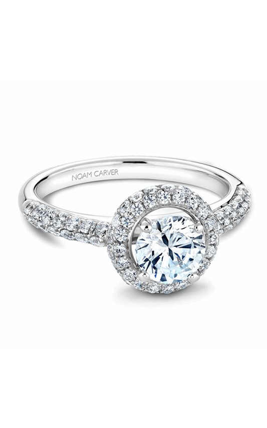 Platinum Halo Round Engagement Ring
