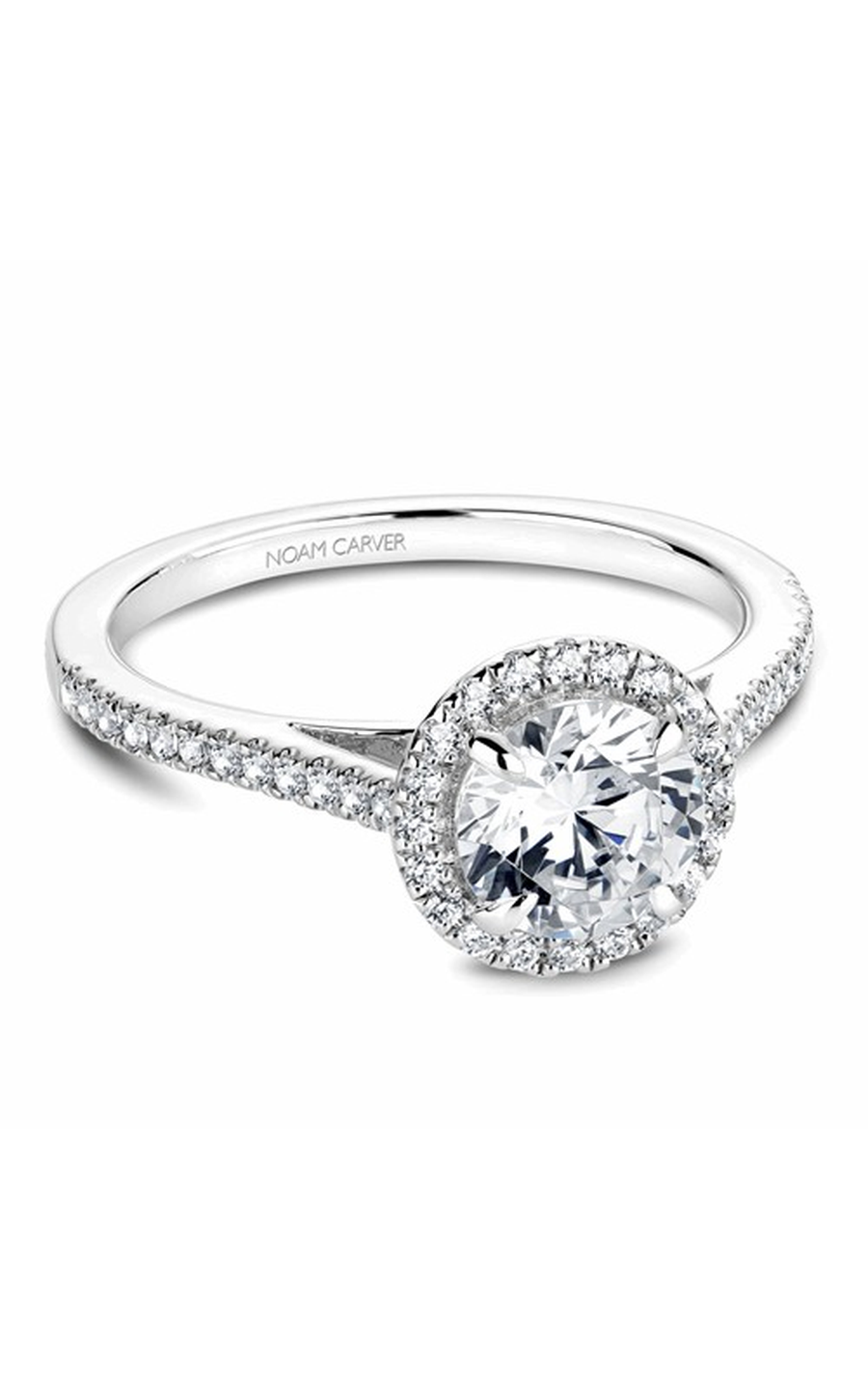 Platinum Halo Round Engagement Ring