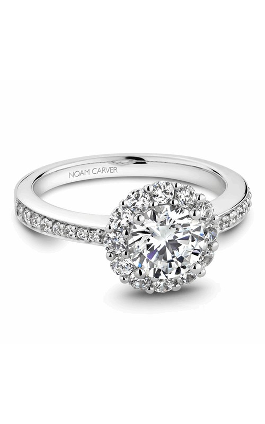 Platinum Halo Round Engagement Ring