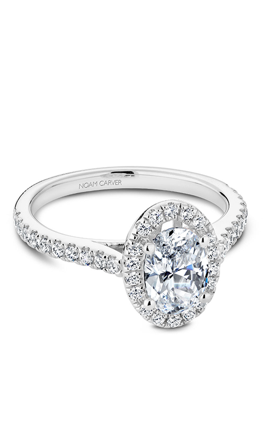 Platinum Halo Oval Engagement Ring