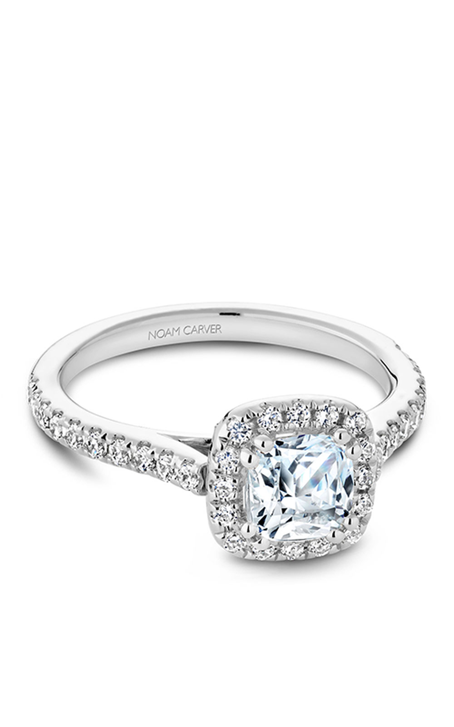 Platinum Halo Cushion Engagement Ring