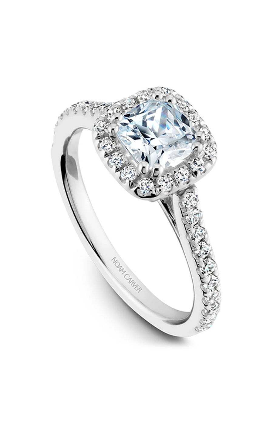Platinum Halo Cushion Engagement Ring