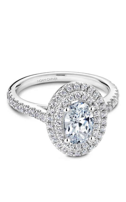 Platinum Halo Oval Engagement Ring