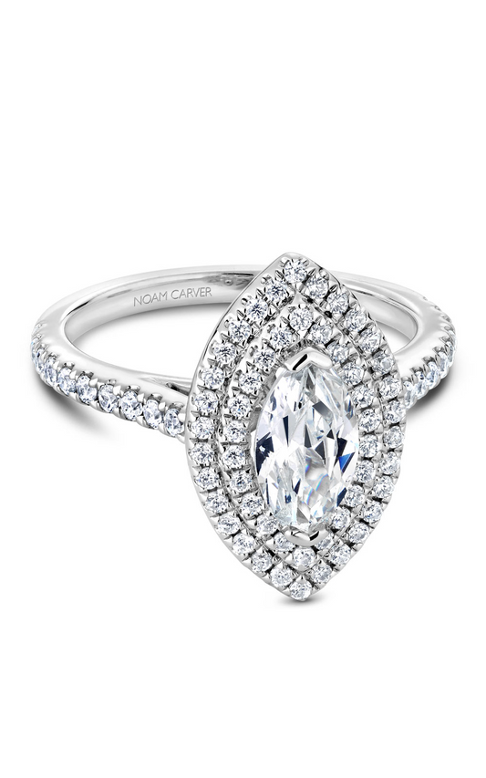 Platinum Halo Marquise Engagement Ring