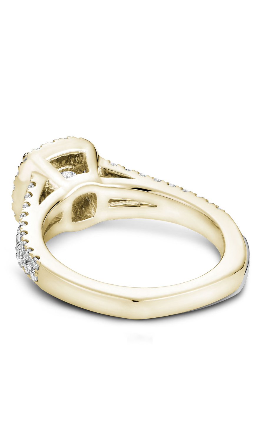 14K Yellow Gold Halo Round Engagement Ring